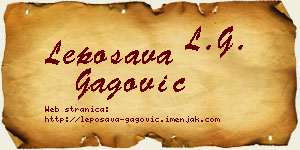 Leposava Gagović vizit kartica